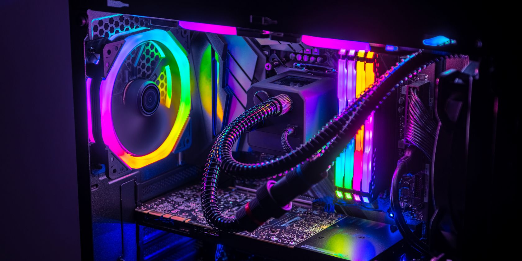 graphics card with aio cooling solution in rgb case