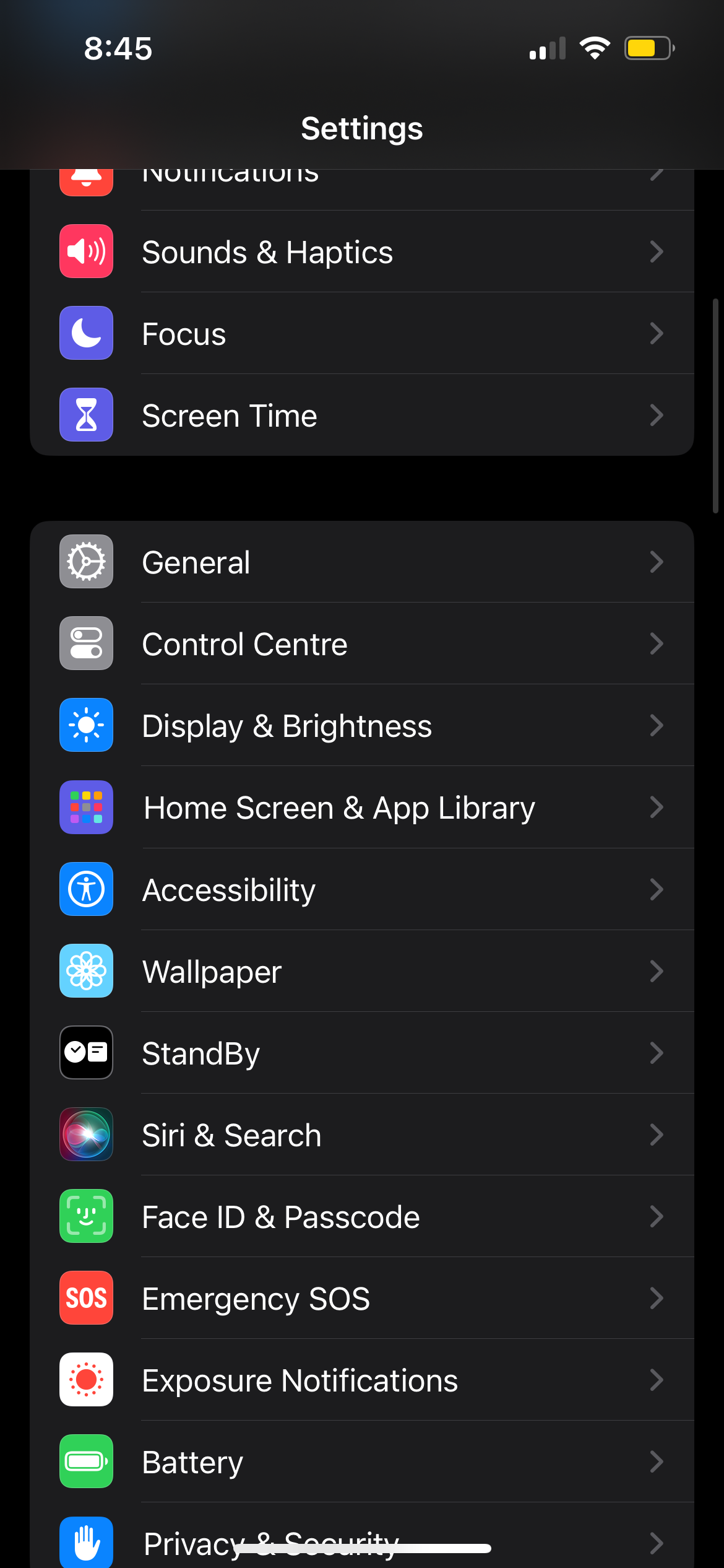 iOS 17 Settings App