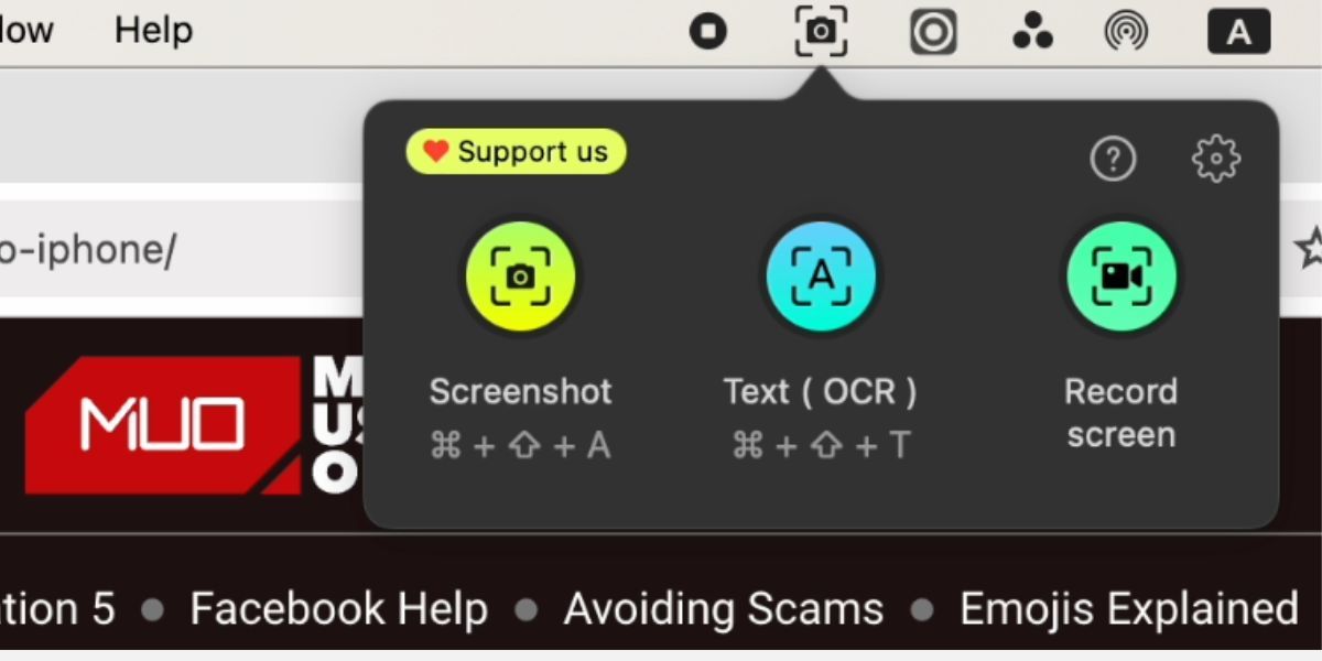 iScreen Shoter app on Mac