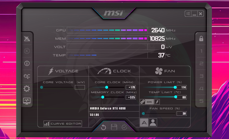 MSI Afterburner در ویندوز 11 اجرا می شود