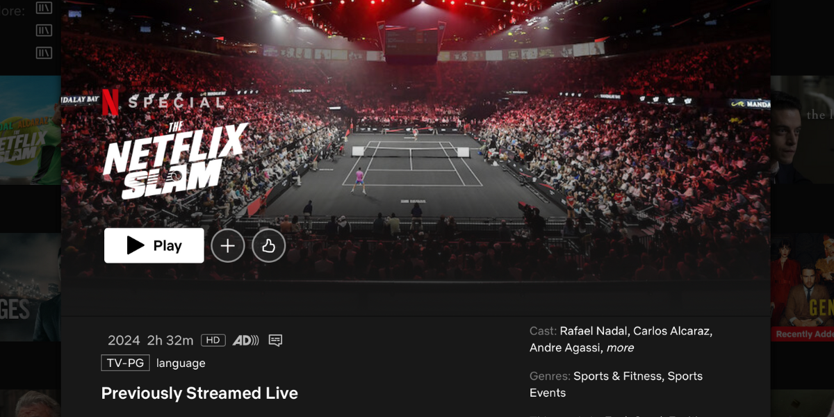 Netflix Slam Live Stream