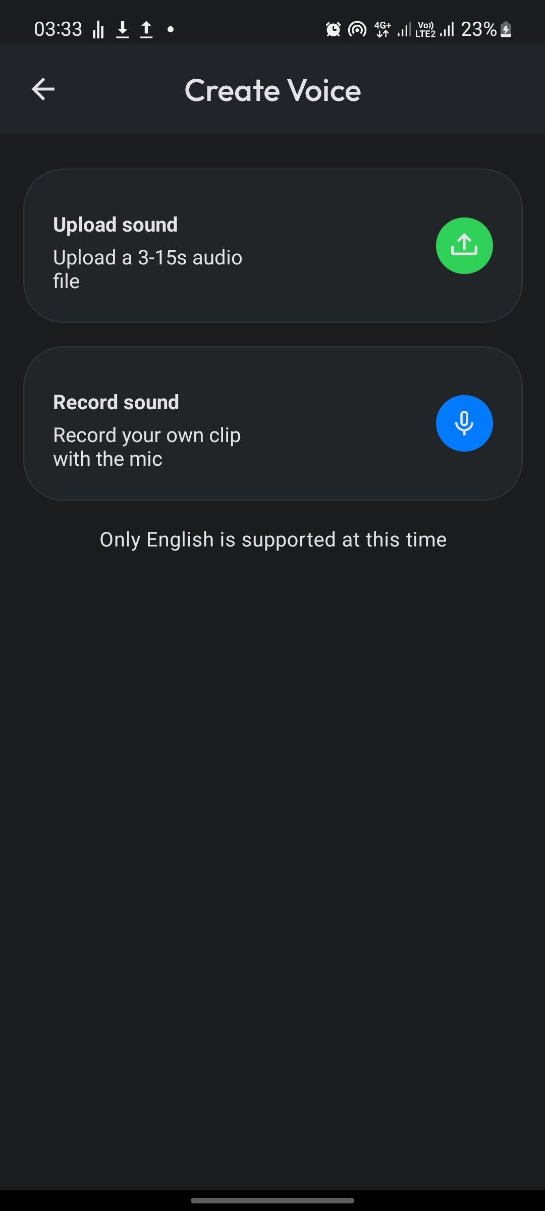 screenshot showing character voice options on character ai
