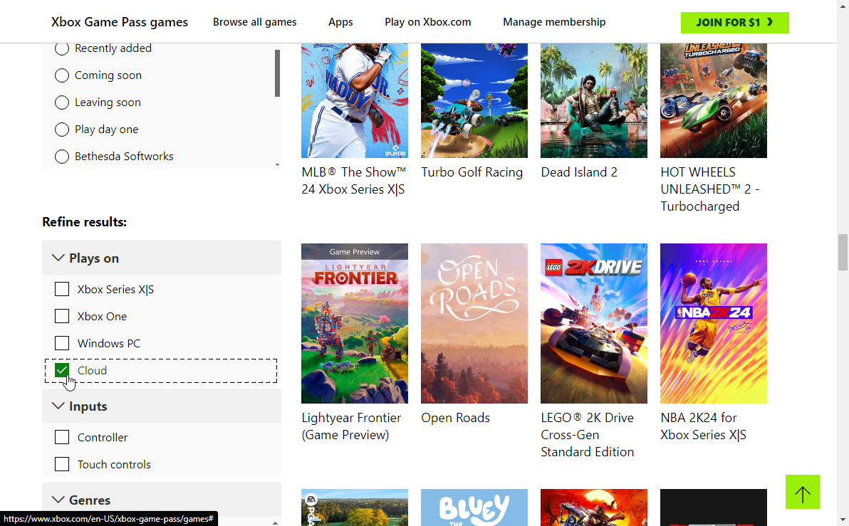انتخاب بازی‌های سازگار با ابر در Xbox Game Pass
