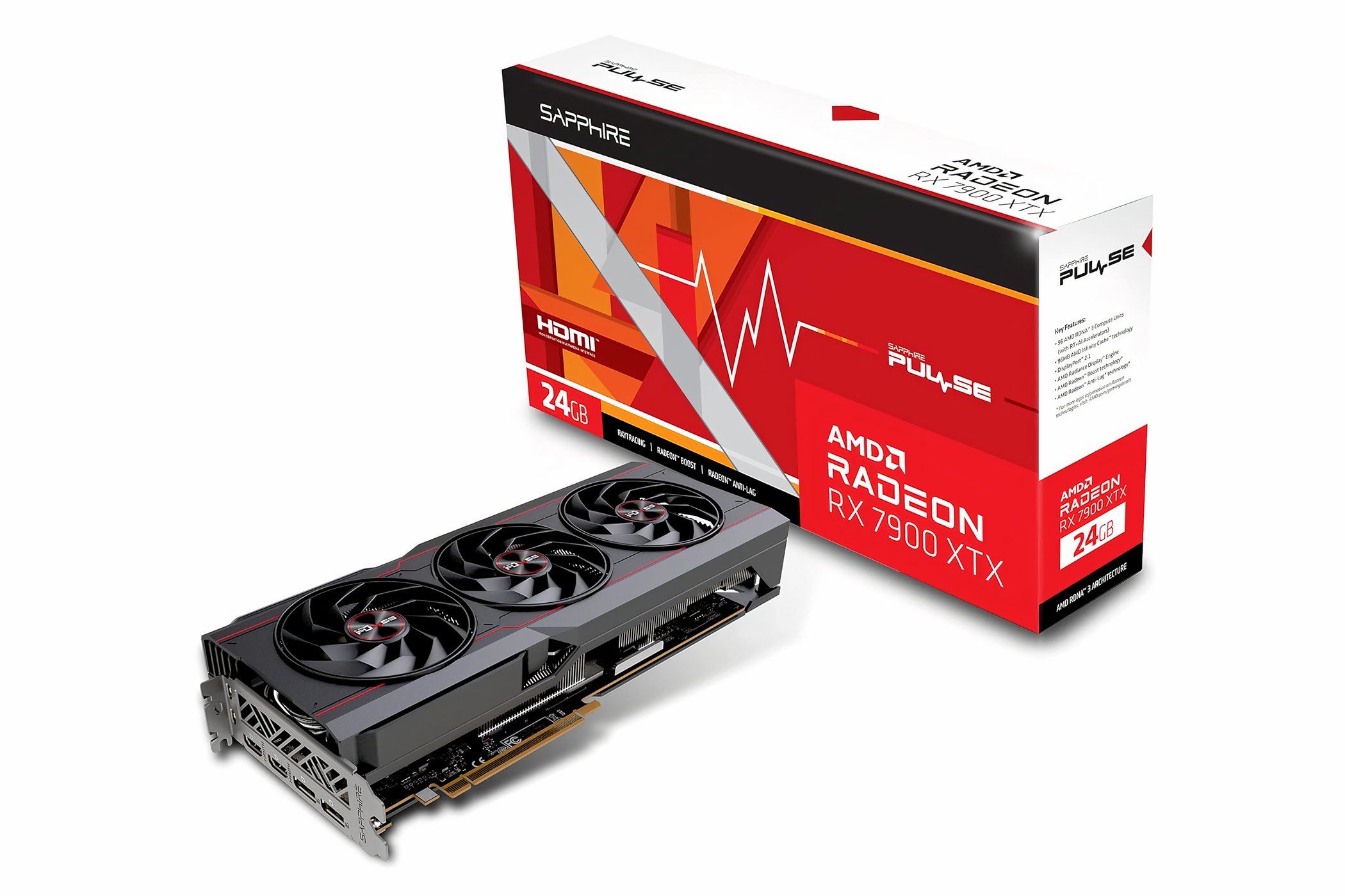 amd radeon rx 7900 xtx box and gpu