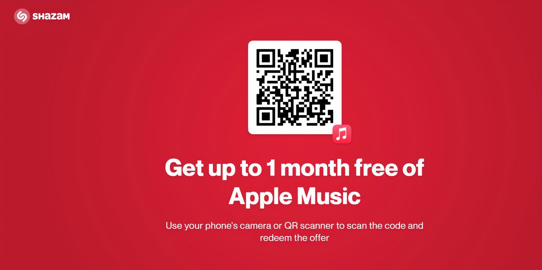 apple music shazam one-month free trial offer