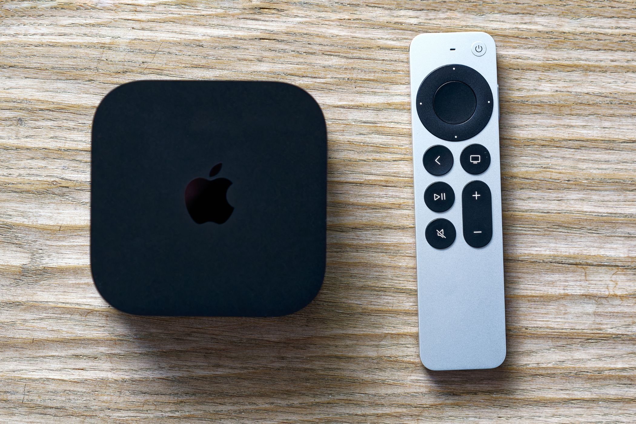 Apple TV 4k streaming box and remote control
