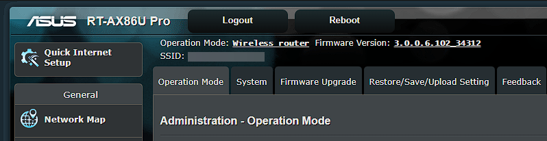 Asus Router Reboot Option