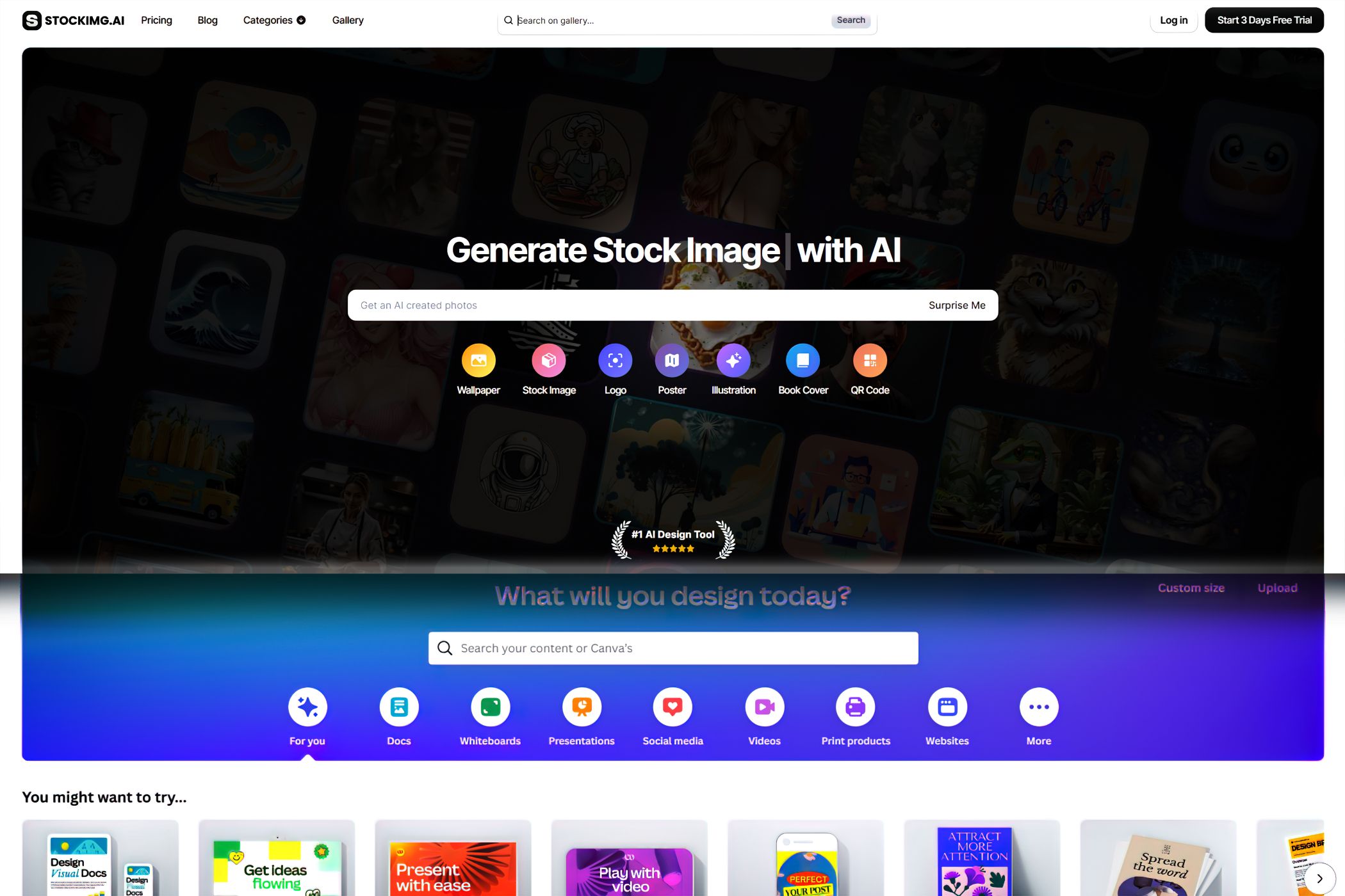 Stockimg.ai and a Canva Interface at the Bottom