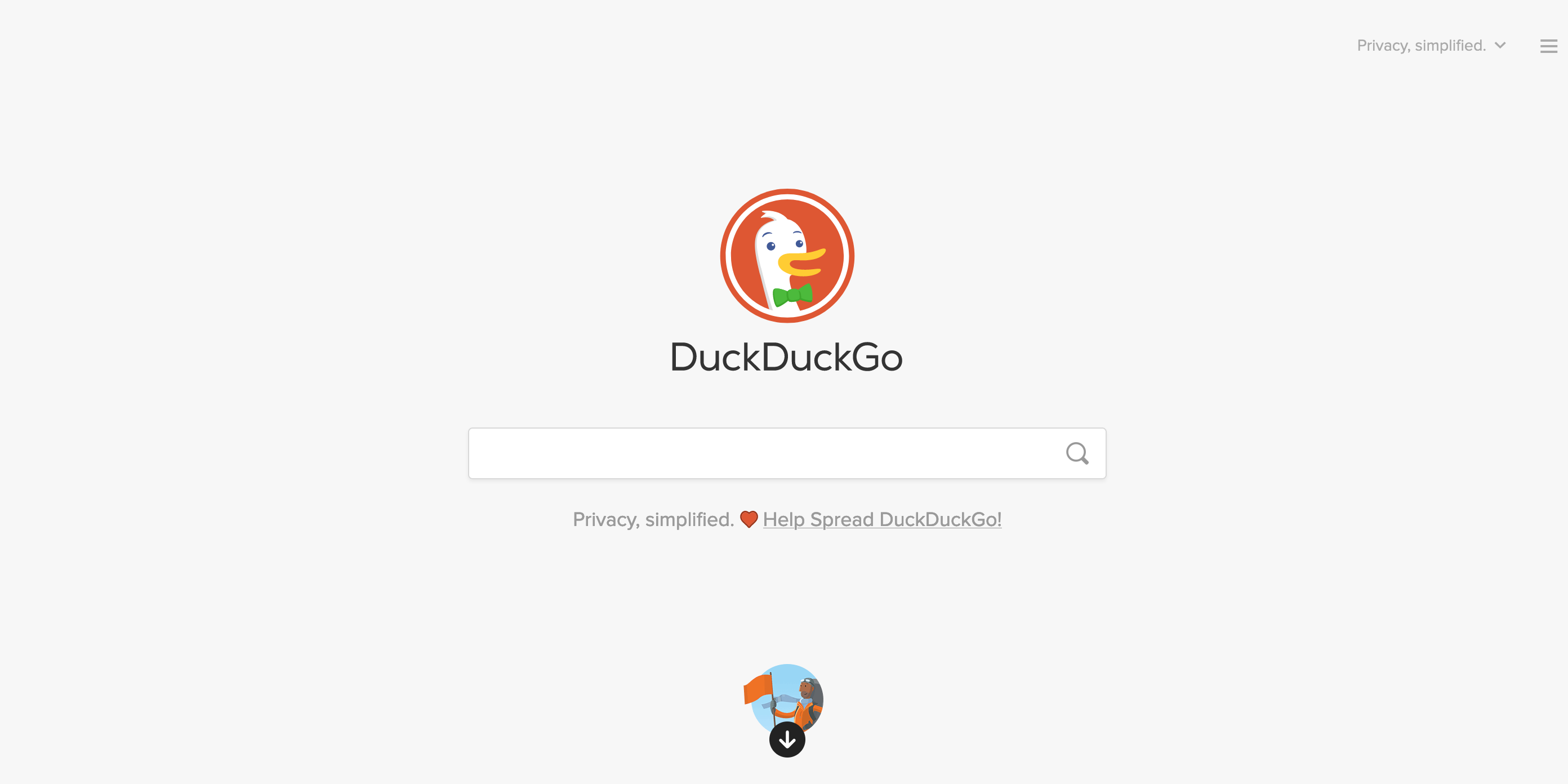 DuckDuckGo's onion site viewed using Tor browser