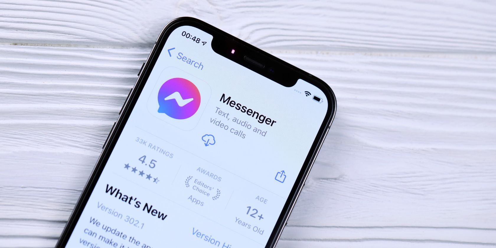 facebook messenger app store listing on a smartphone
