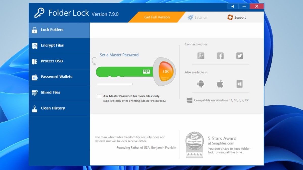 Folder Lock App on Windows 11