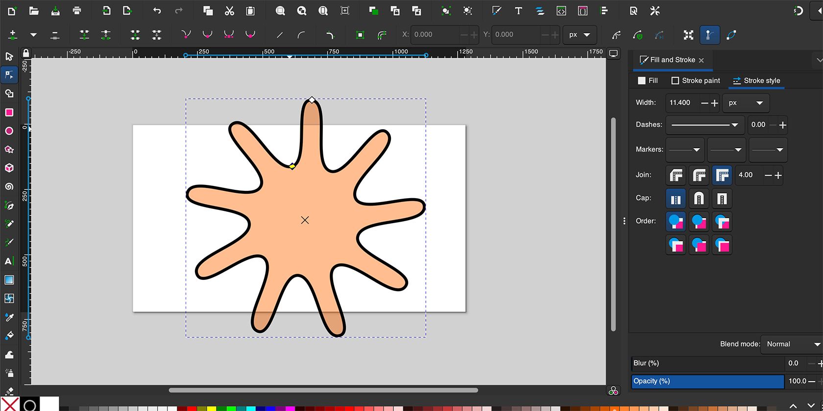 Inkscape Nodes Tool با ستاره