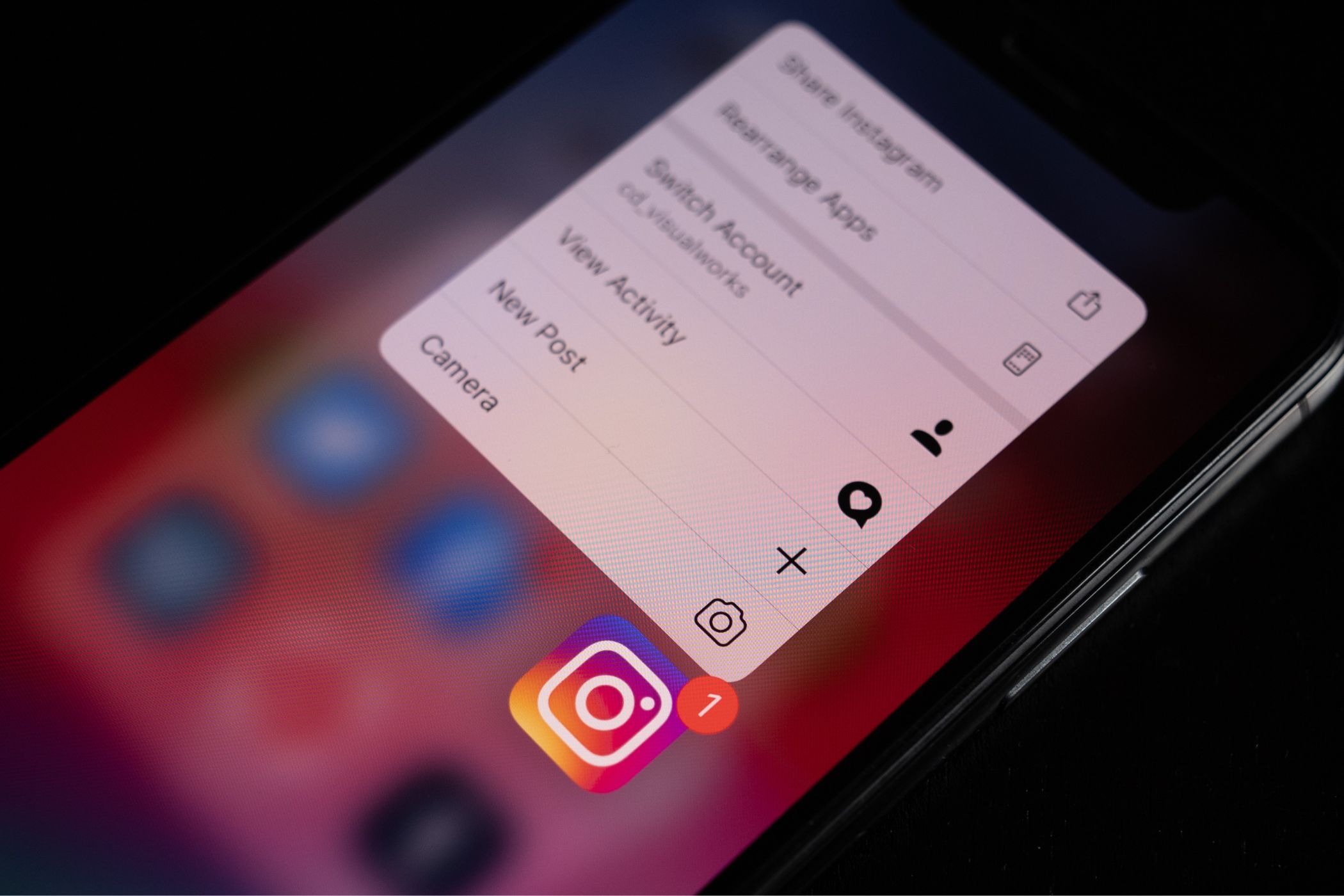 instagram app icon on a smartphone