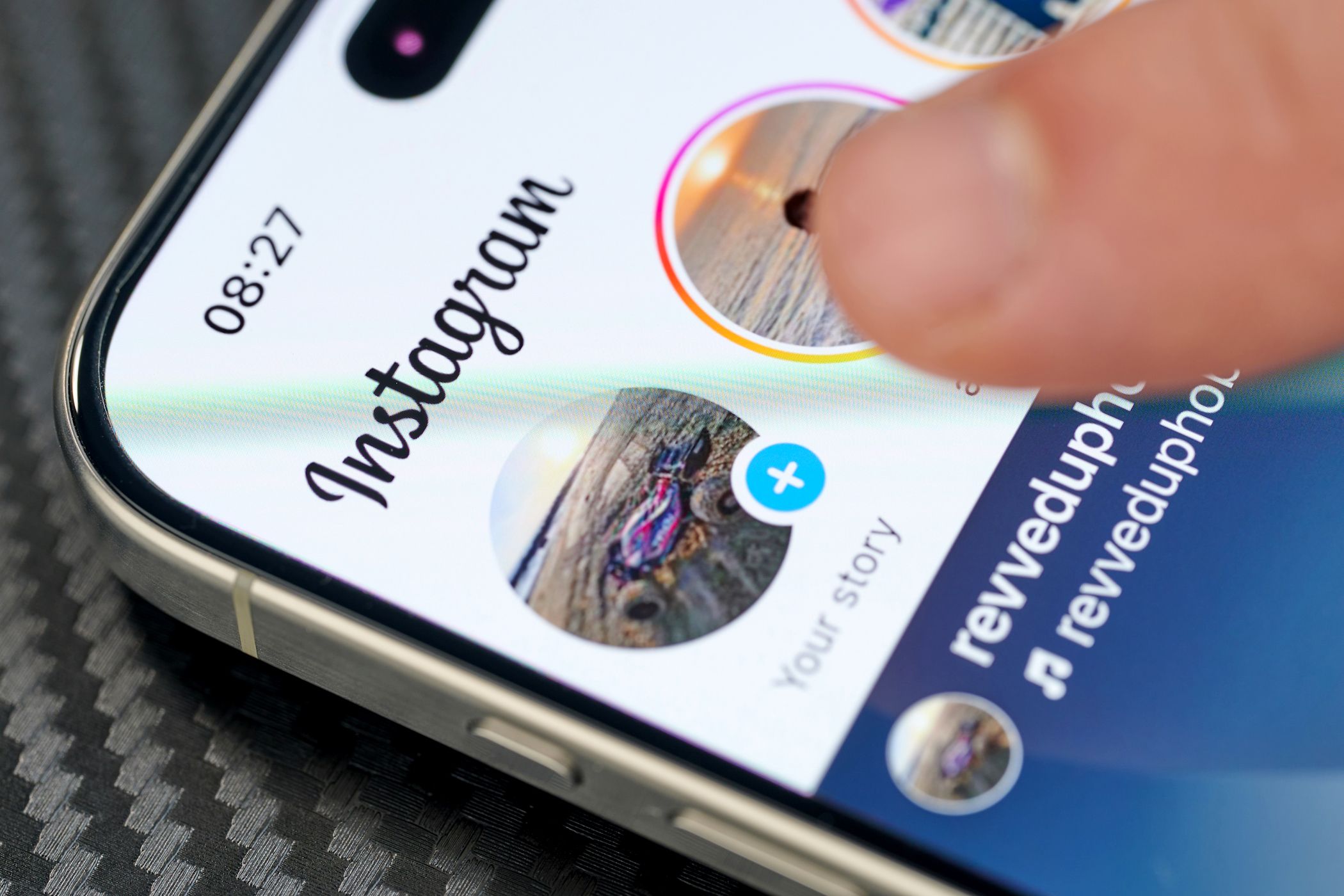 instagram stories pushed on smartphone screen