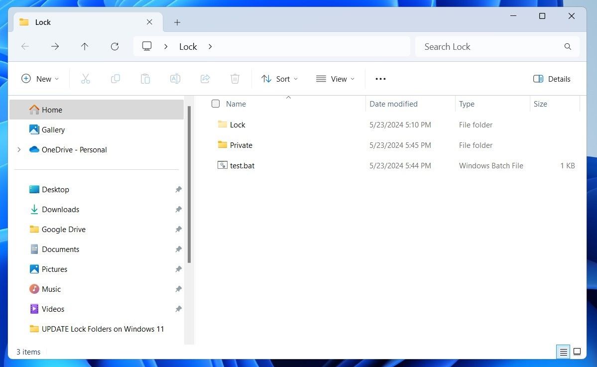 Lock Folder Using a Batch File