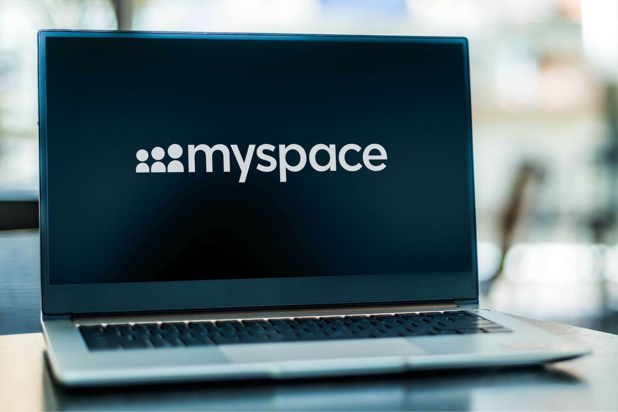 myspace logo on a laptop