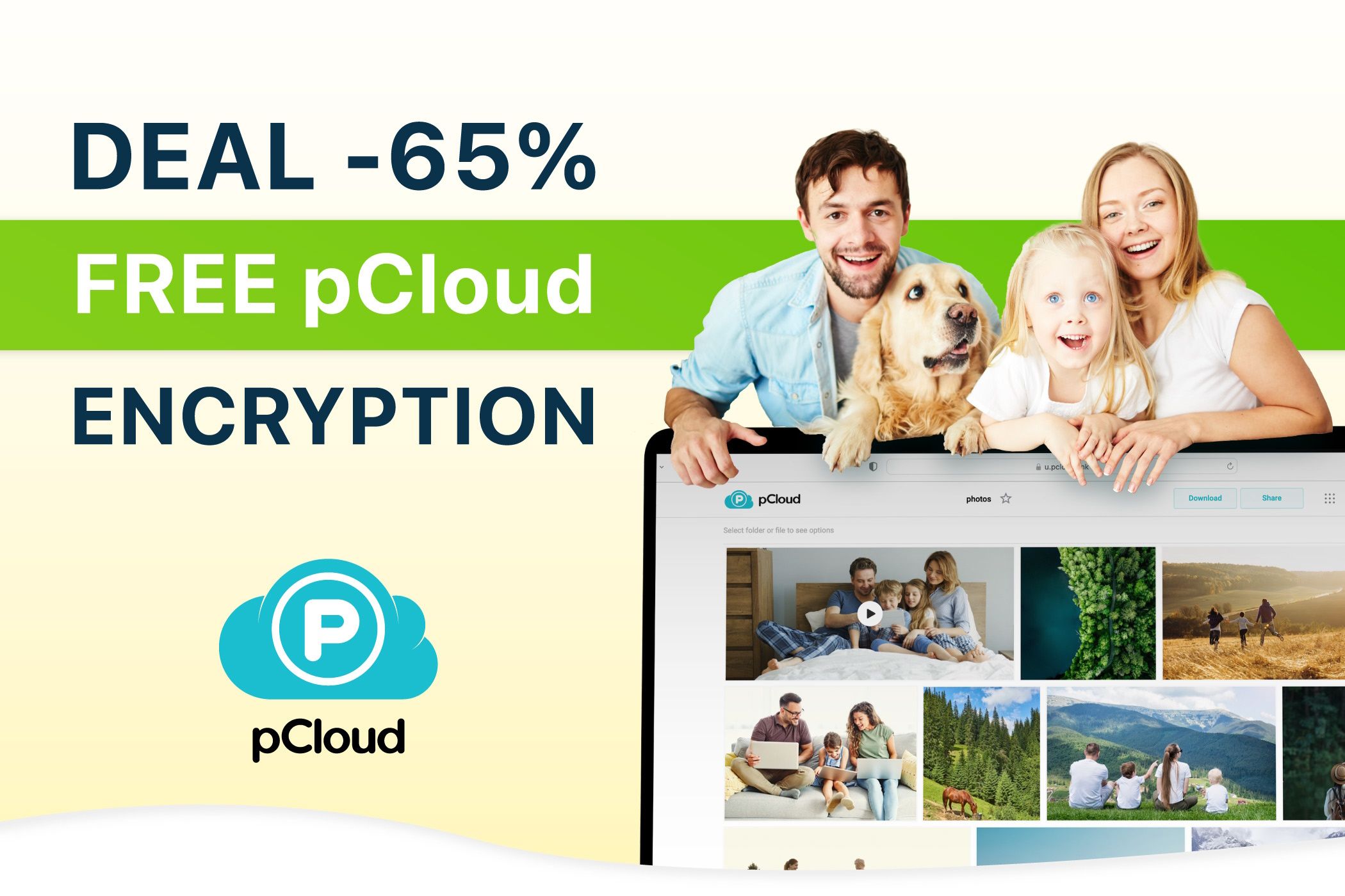 رمزگذاری رایگان pcloud با خانواده بالای لپ تاپ