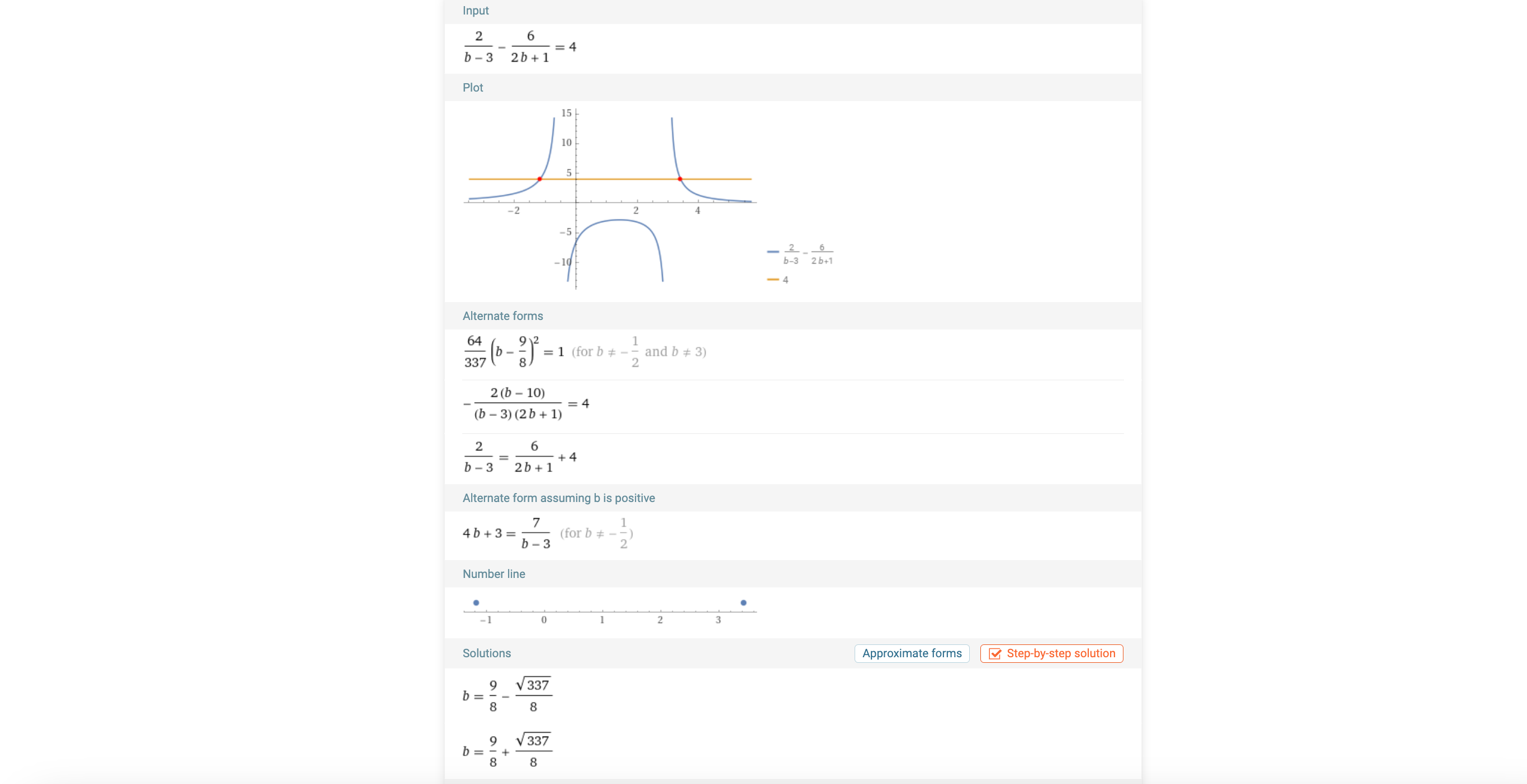 WolframAlpha solves a math problem