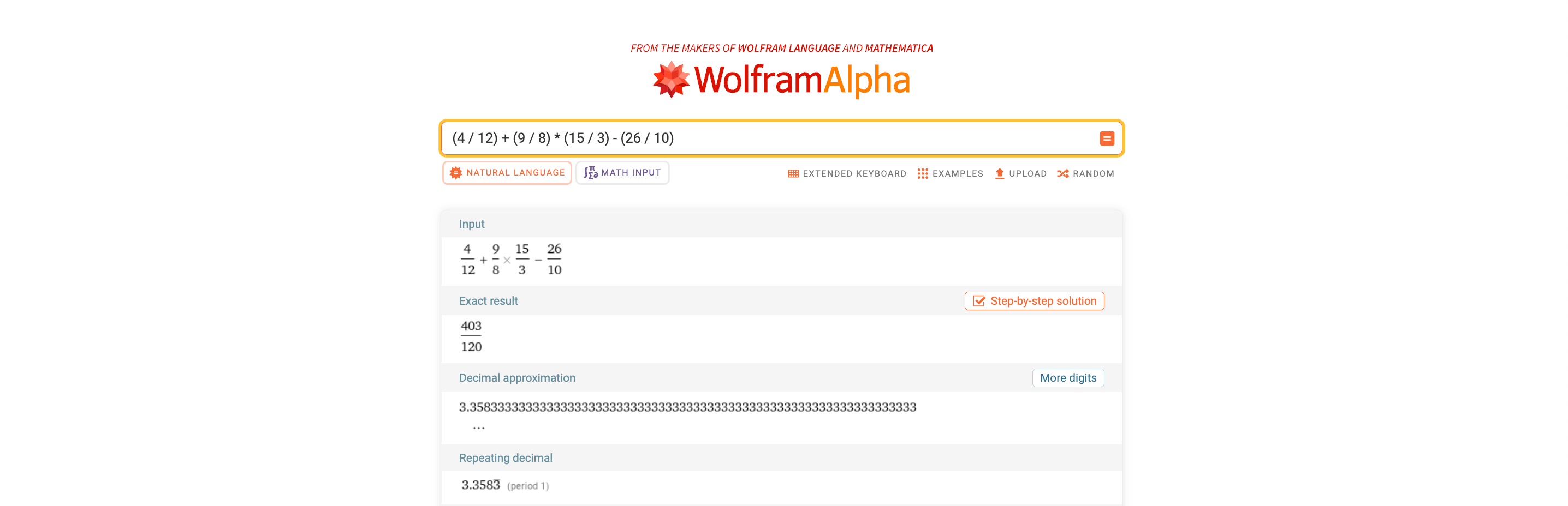 Wolfram Alpha solves another math problem
