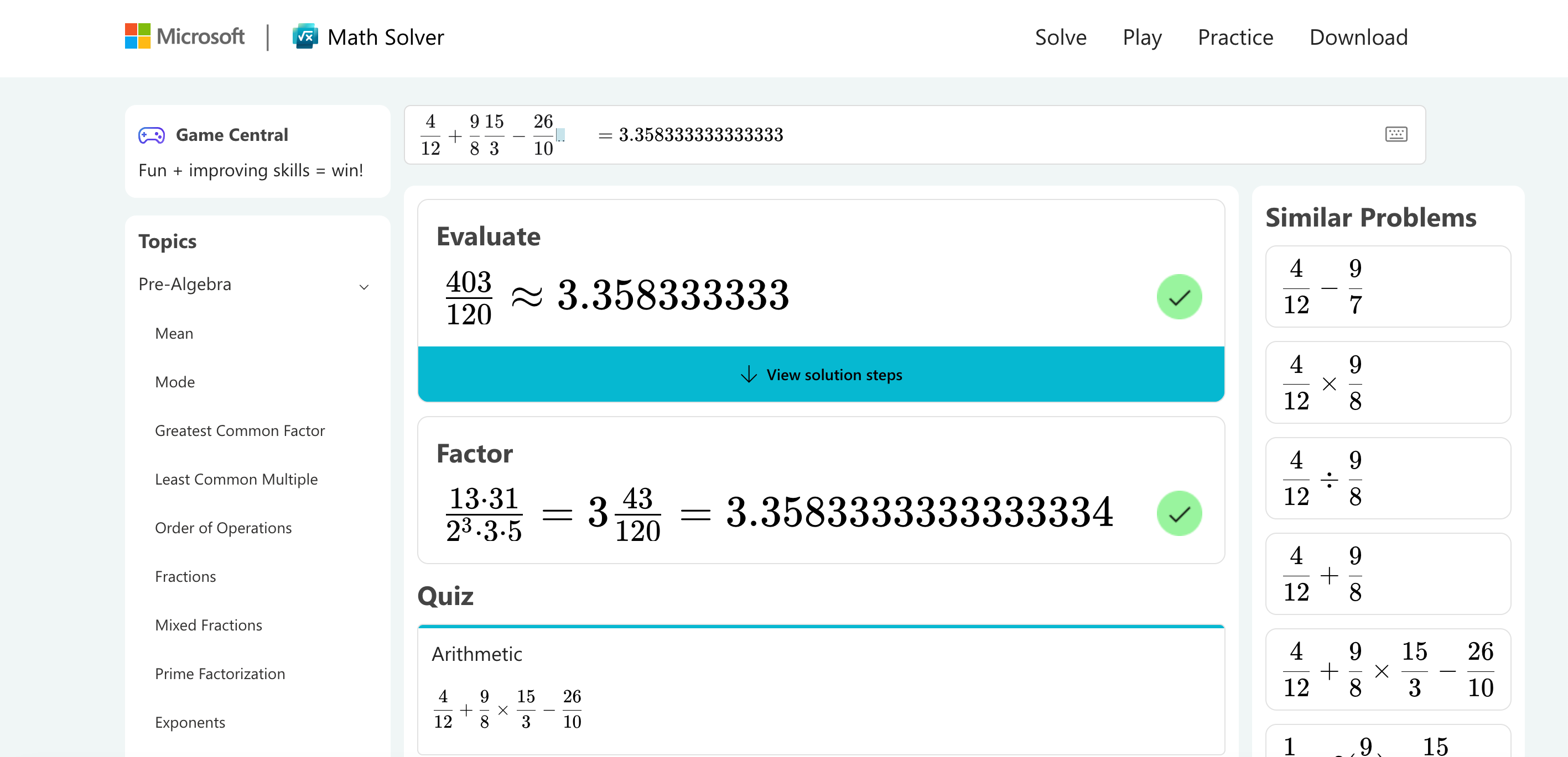 MathSolver solves a math problem