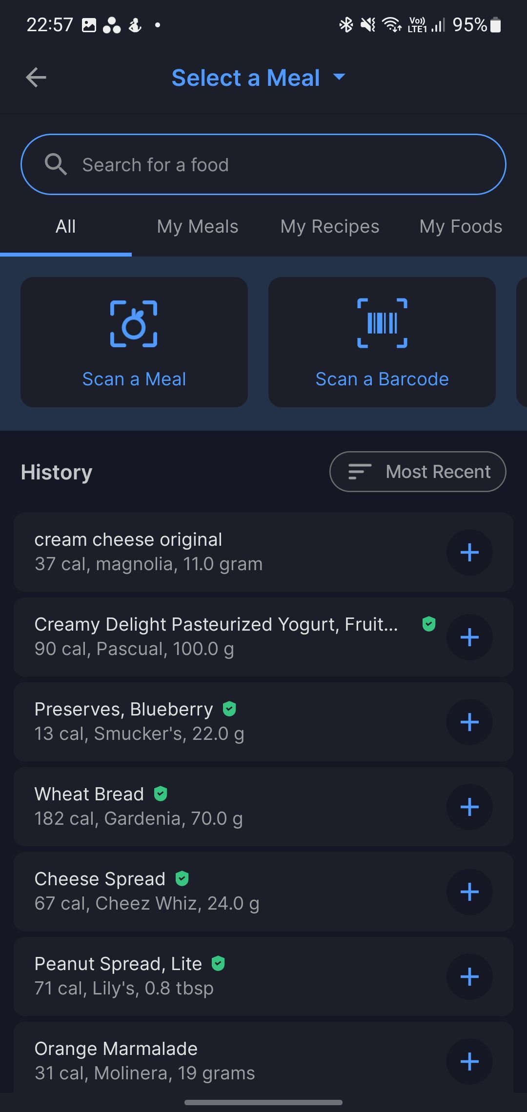 Отслеживание калорий в MyFitnessPal