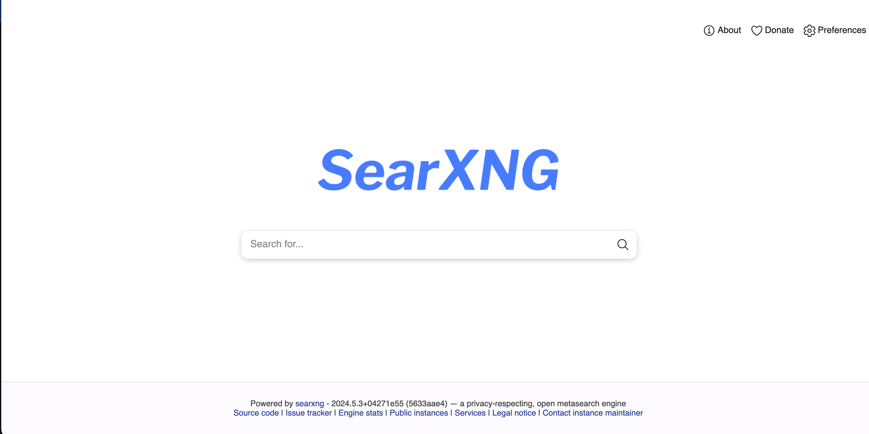 SearXNG deep web search engine website homepage