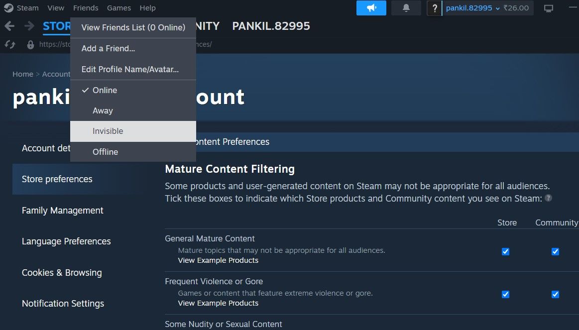 Set Your Online Status as Invisible in Steam