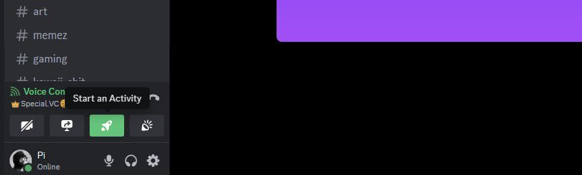 Starting an activity on Discord-1