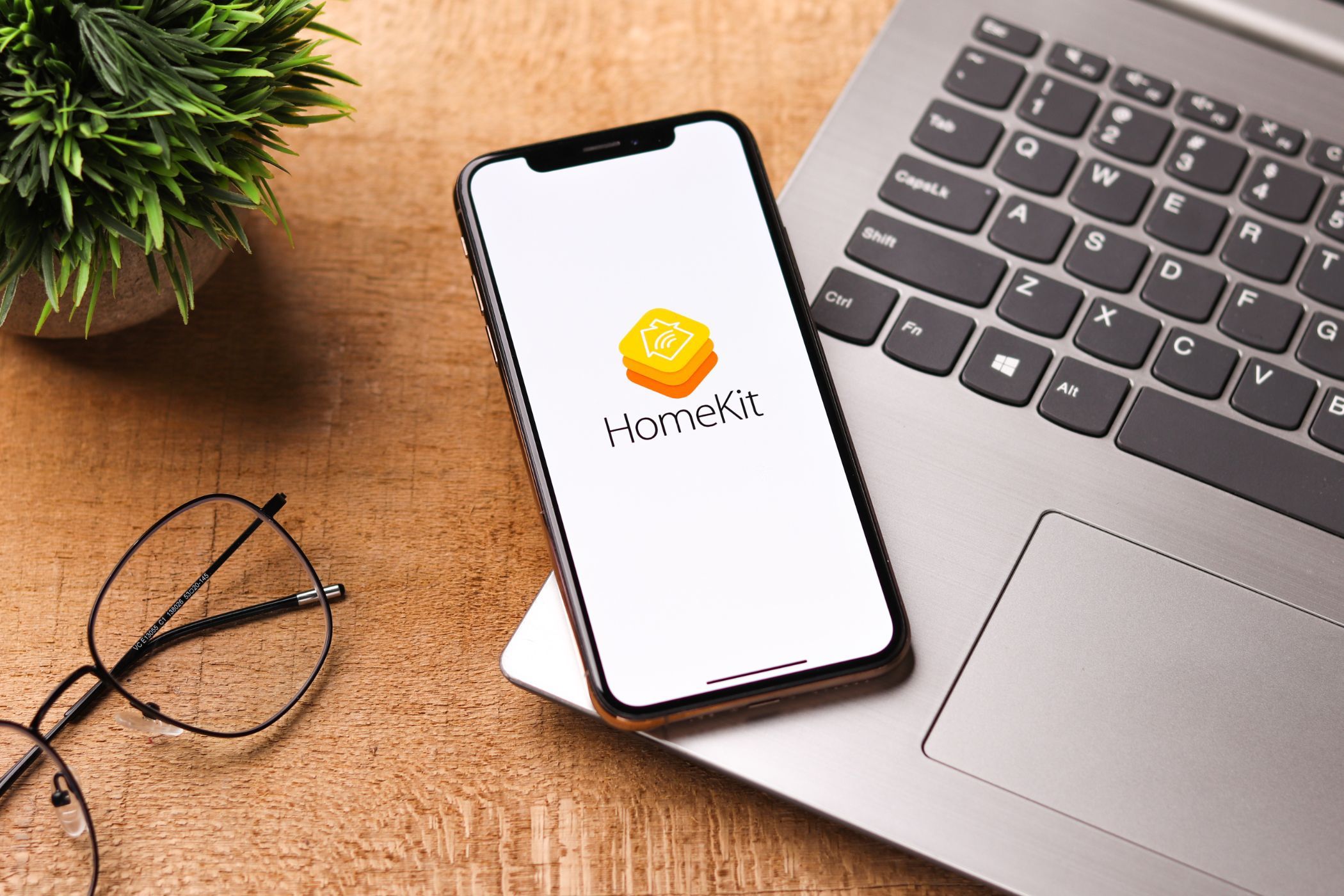 the apple homekit logo on a smartphone