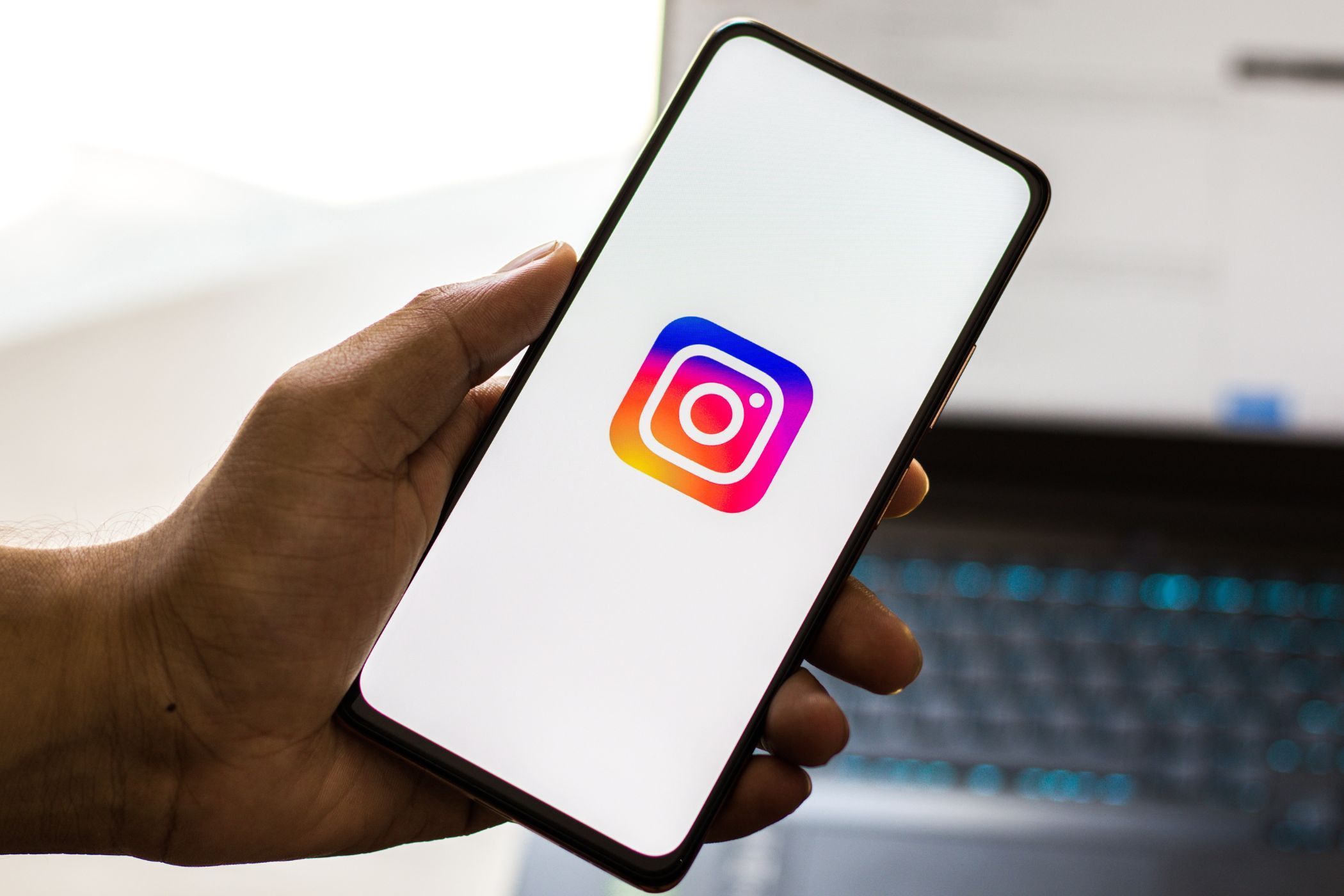 the instagram logo on a smartphone