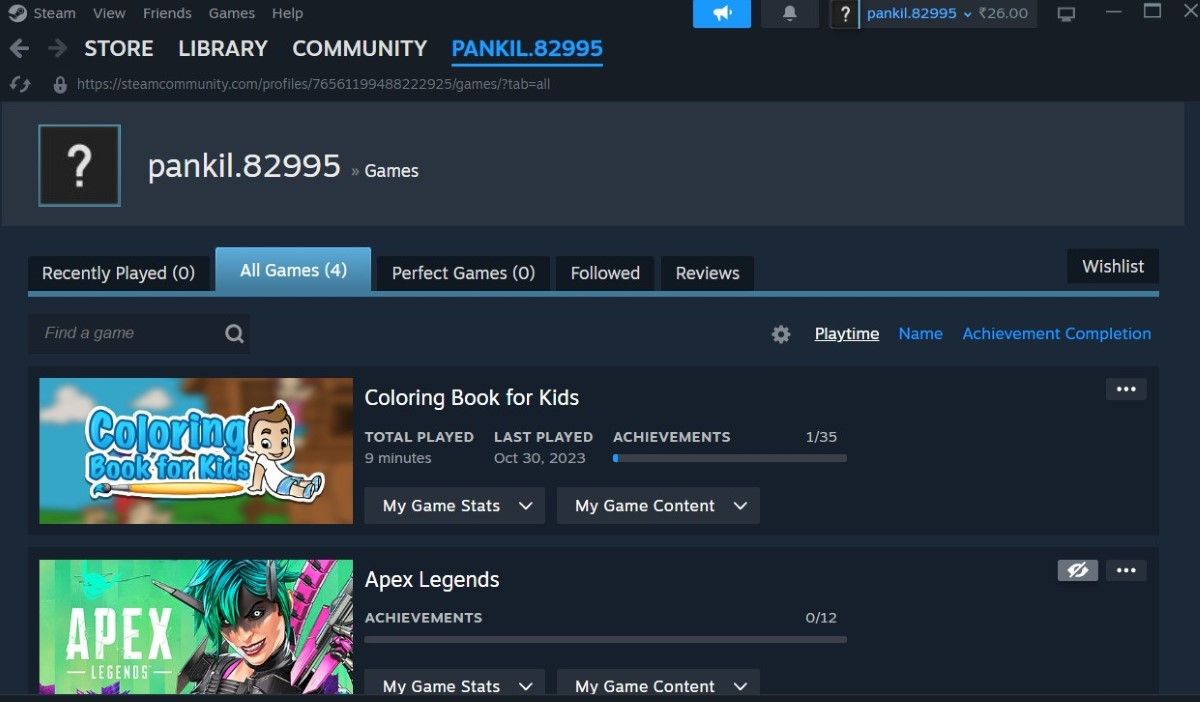 View Games Marked as Private on Steam