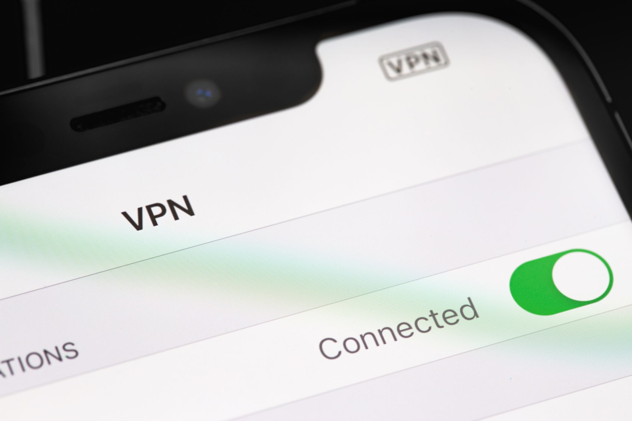 vpn connected on ios device