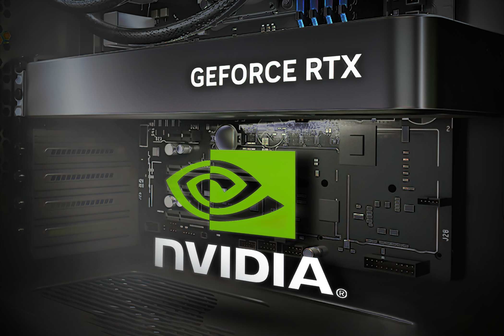A Geforce RTX and NVIDIA logo
