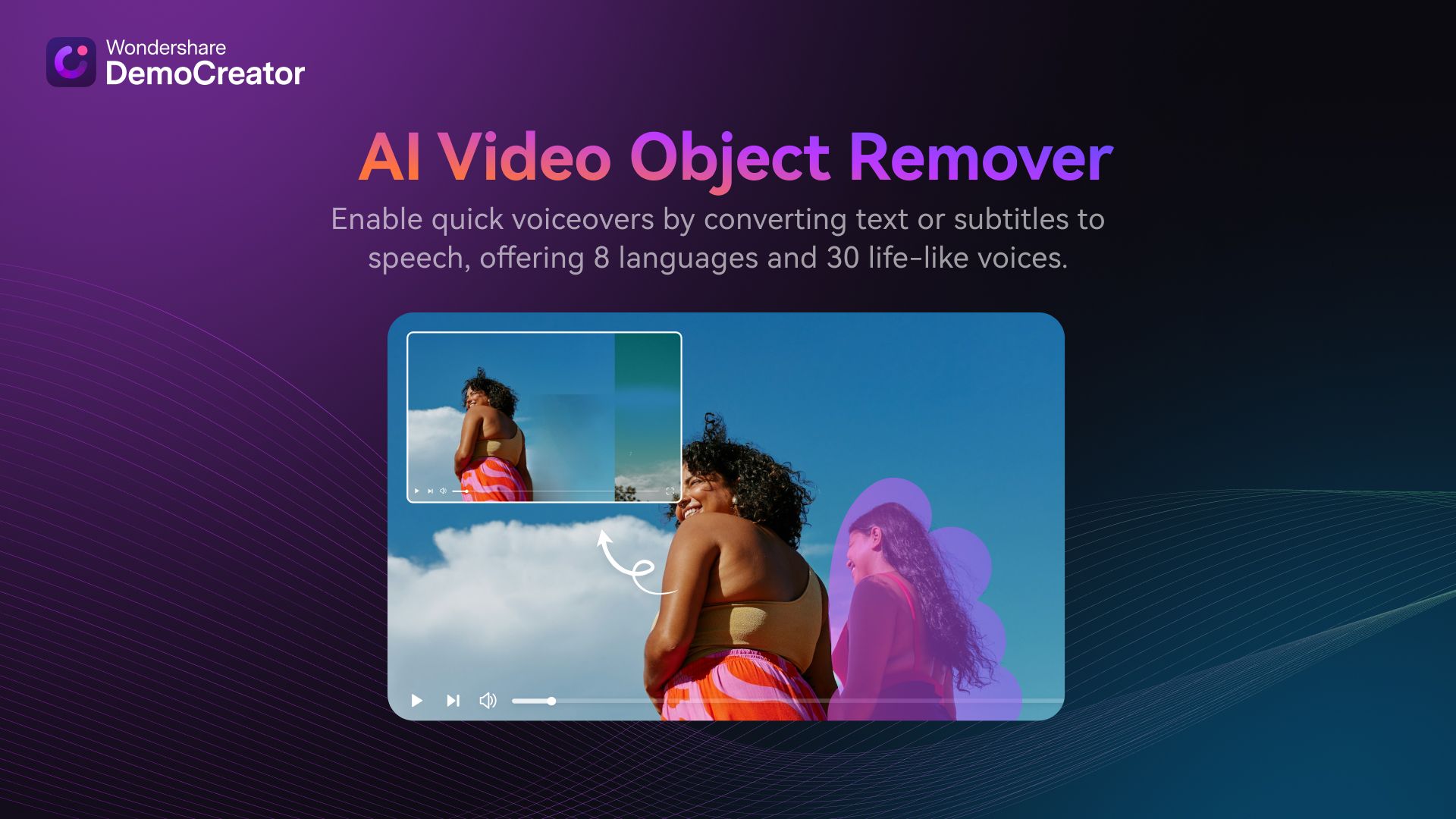 Woman Being Removed for DemoCreator AI Object Remover Feature Showcase