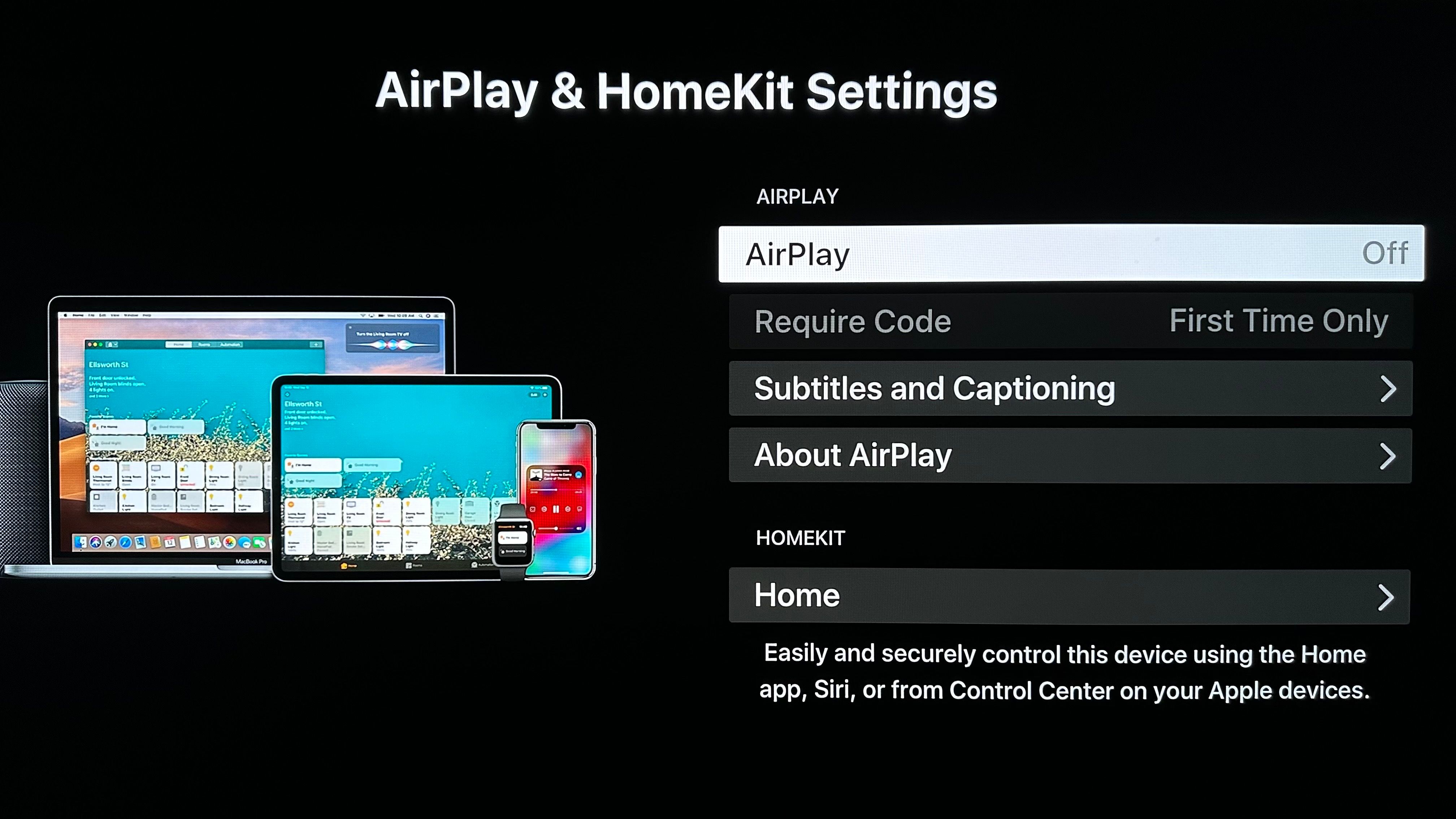 تنظیمات AirPlay و HomeKit در تلویزیون OLED ال‌جی