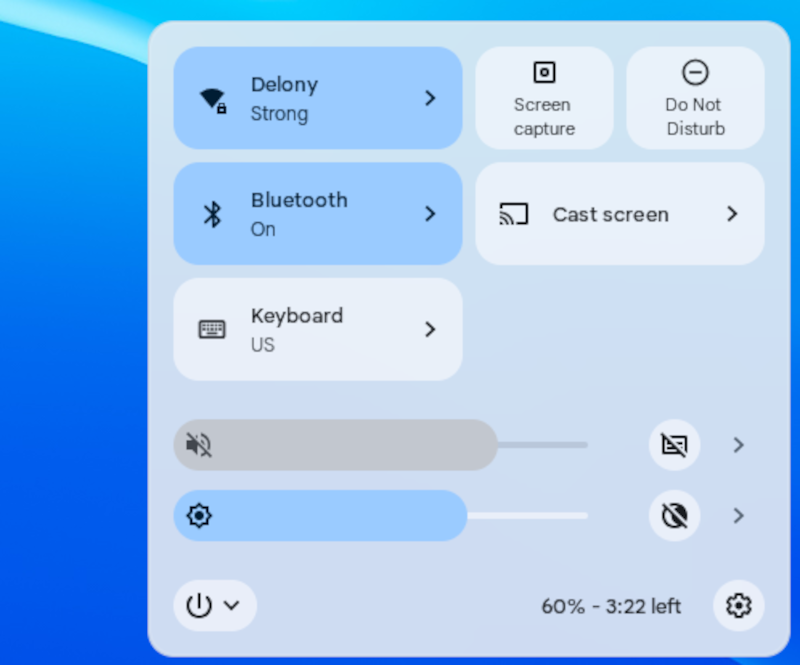 منوی تنظیمات Chromebook