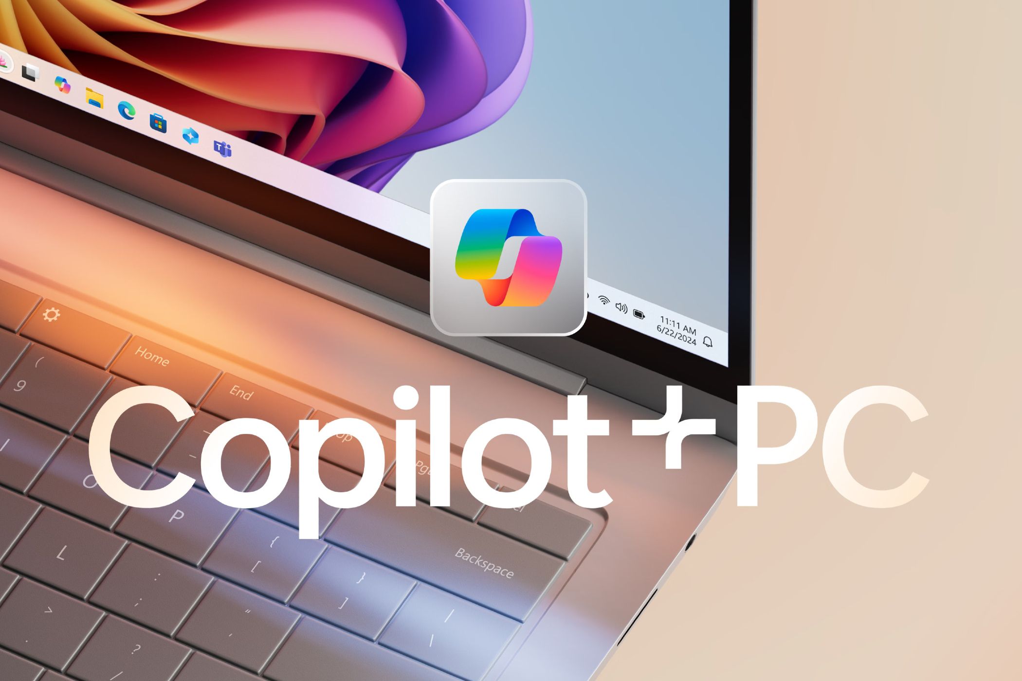 لپ تاپ Windows Copilot Plus PC از زاویه دید