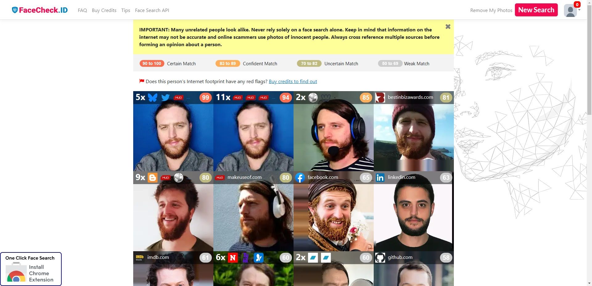 facecheck id matching face examples