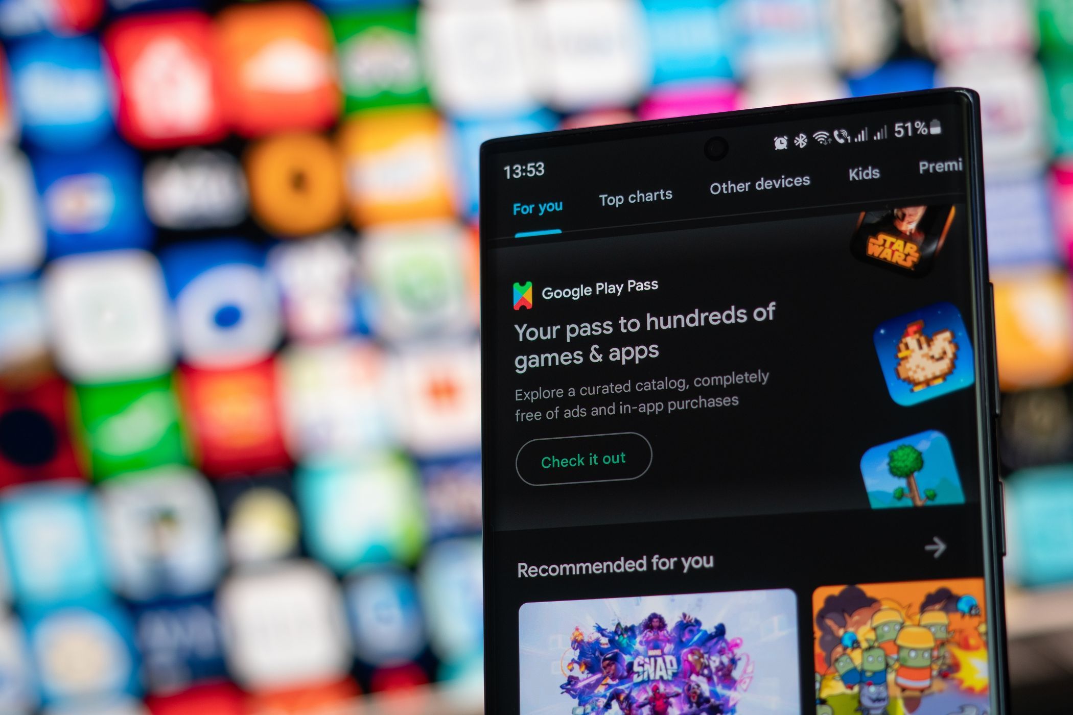 google play pass offer on a smartphone