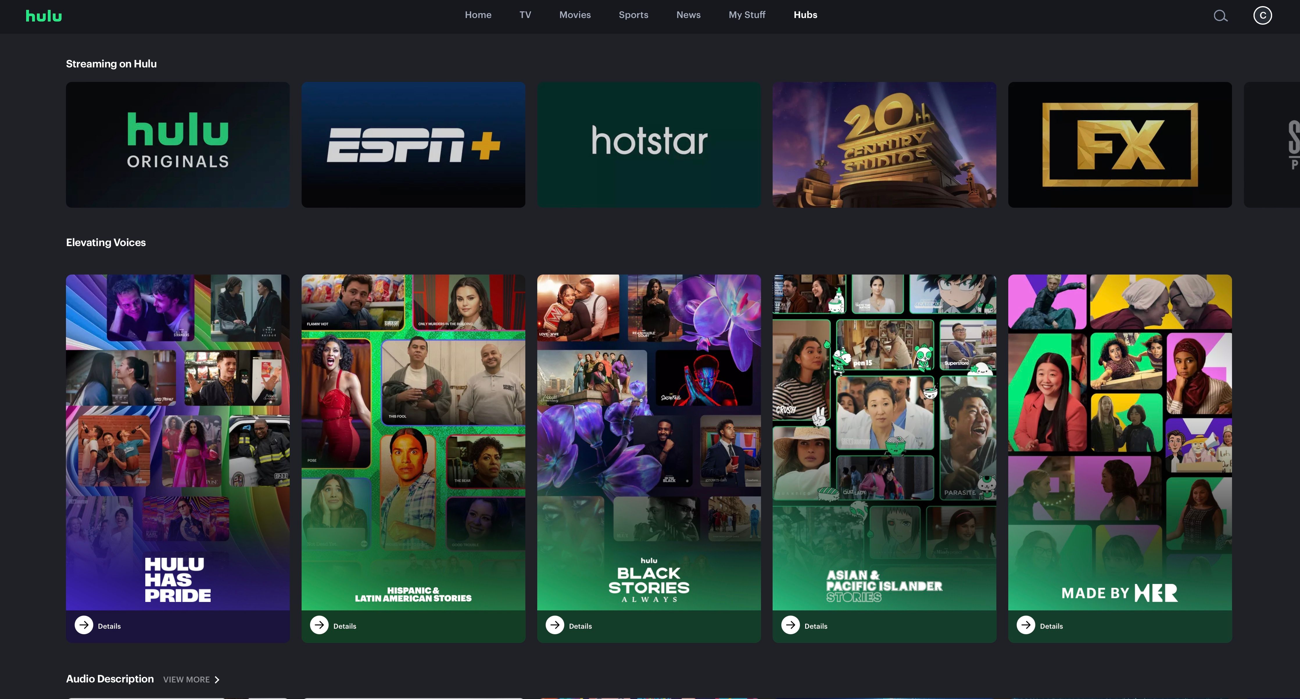 Hulu Hubs with ESPN and FX