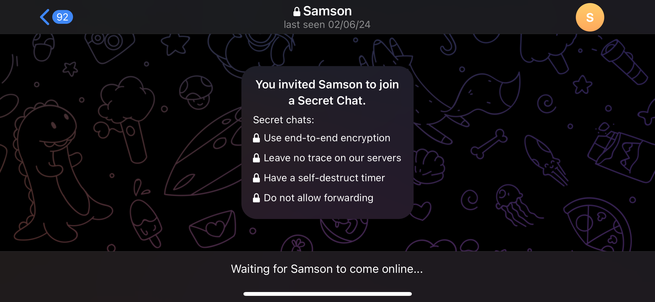 چت مخفی تلگرام با سامسون