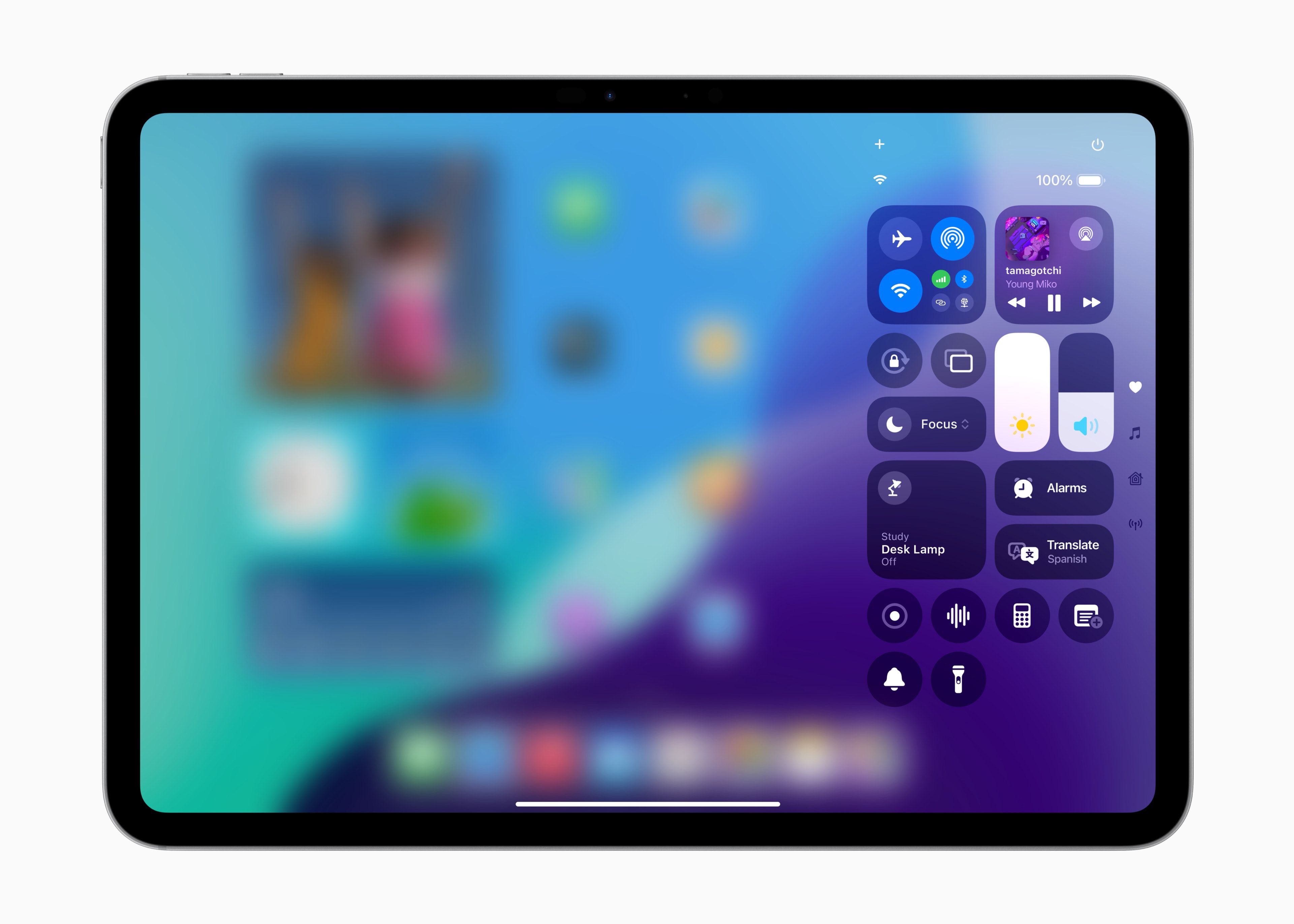 مرکز کنترل iPadOS 18