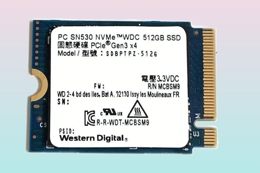 Western Digital SSD on a color background