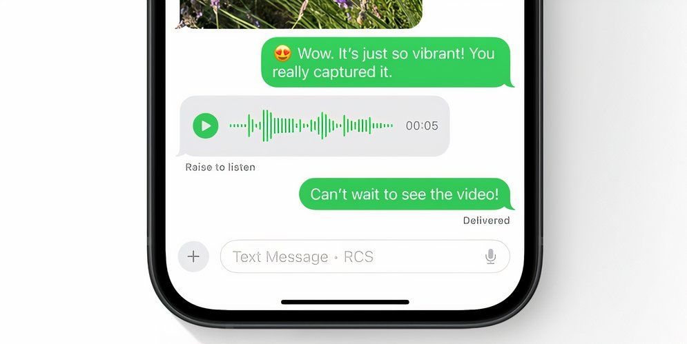 پیام رسانی RCS از طریق برنامه Messages در iOS