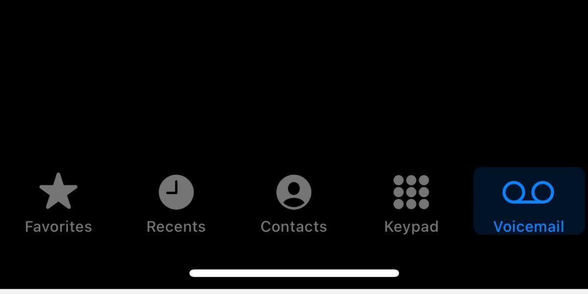 Voicemail tab on iPhone