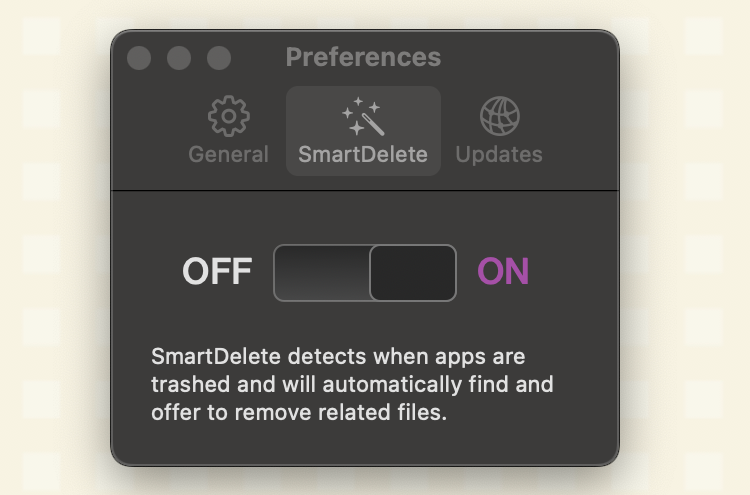 کلید AppCleaner SmartDelete