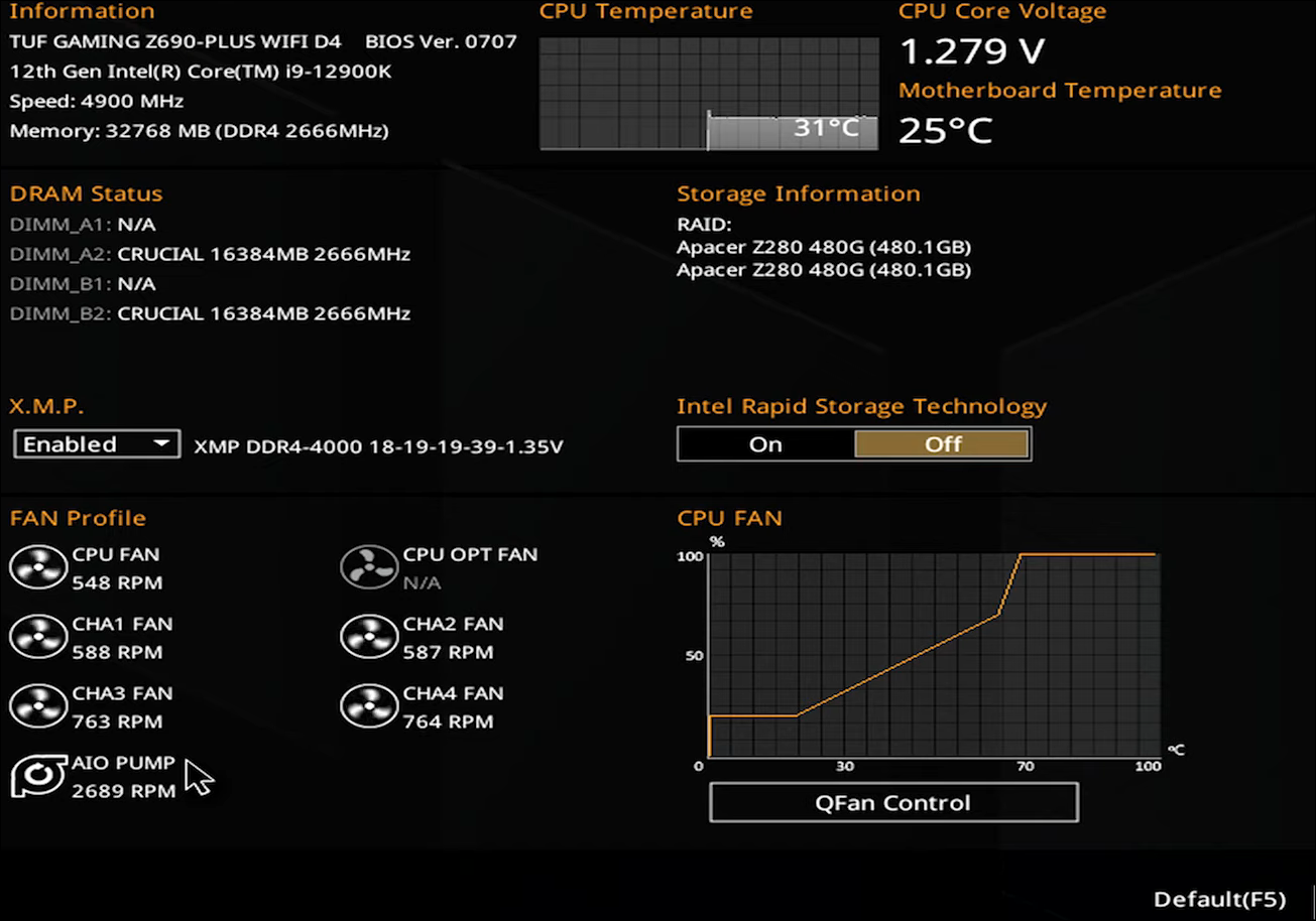 Asus BIOS bag concealment EZ Mode