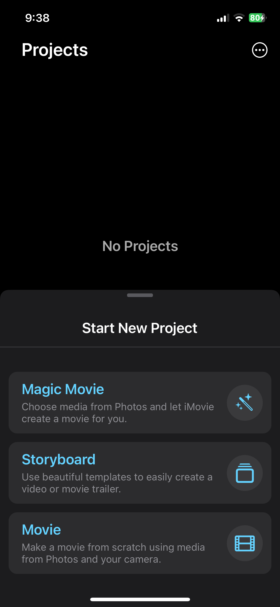 ایجاد فیلم در برنامه iMovie در آیفون