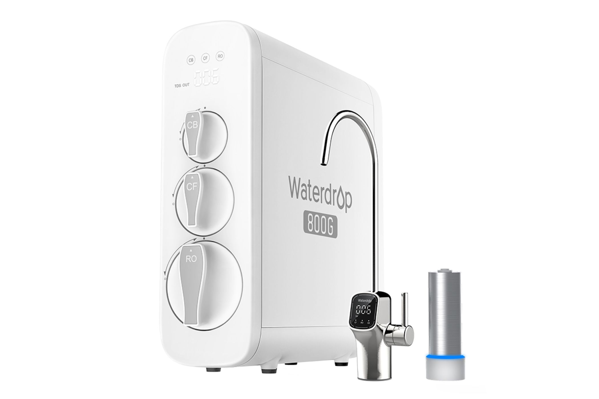 Sistema RO Waterdrop G3P800 com sua torneira inteligente