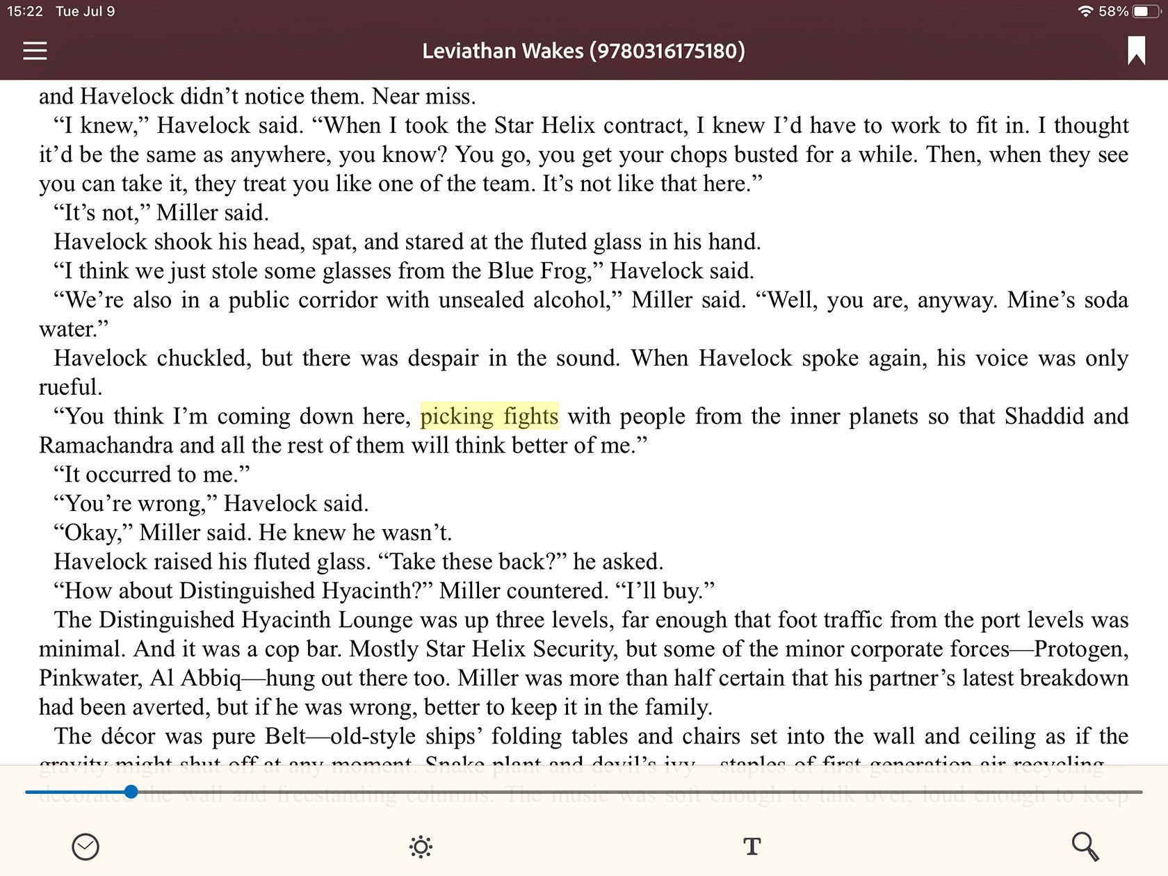 Highlighted Text on iPad Book